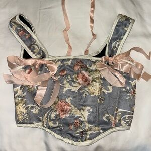 Floral Corset with Ribbon